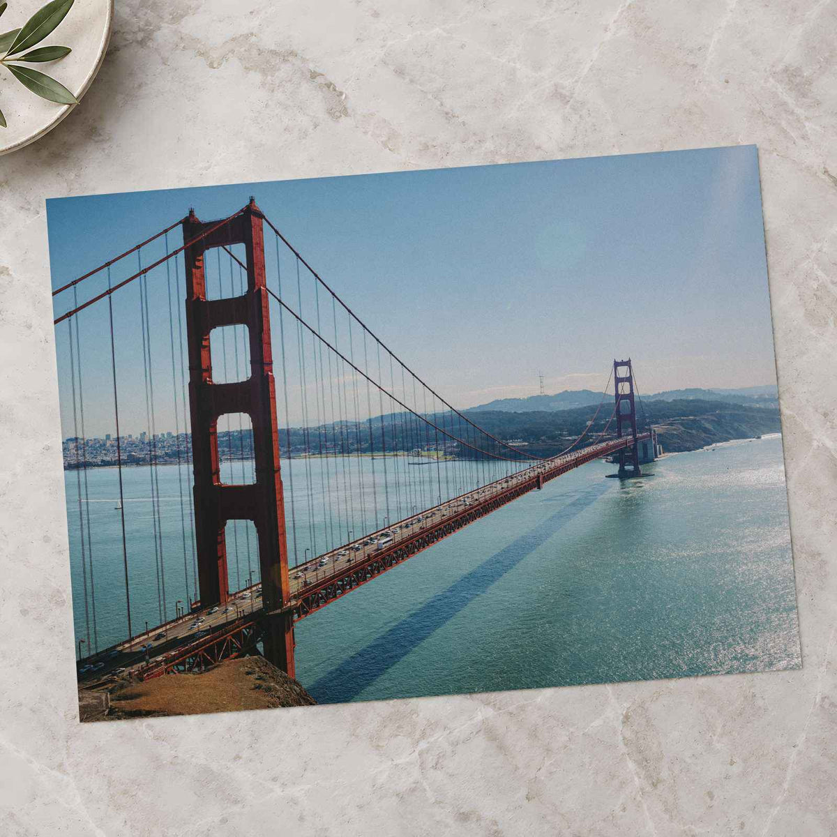 A View of the Golden Gate Bridge from the Top of a Hill Photo Wall Art (7 Sizes)