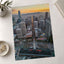An Aerial View of San Francisco Skyline at Sunset Photography Print (7 Sizes)