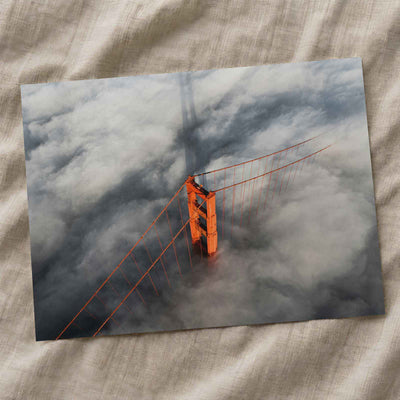 An Aerial View of the Golden Gate Bridge in the Clouds by Casey Horner Photo Print Wall Decor
