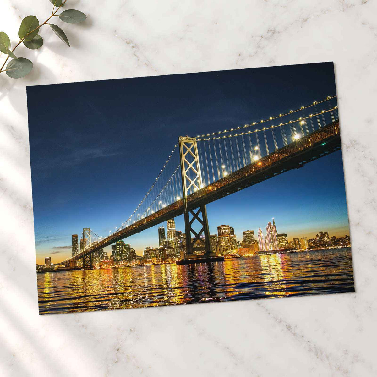 A Large Bridge Spanning over a Large Body of Water Photo Print (7 Sizes)