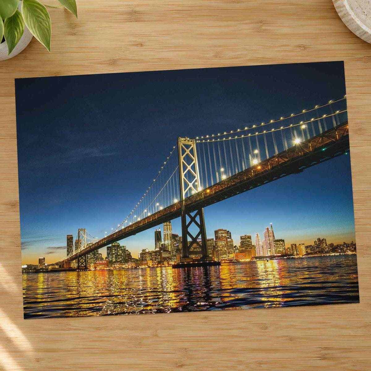 A Large Bridge Spanning over a Large Body of Water Photo Print (7 Sizes)