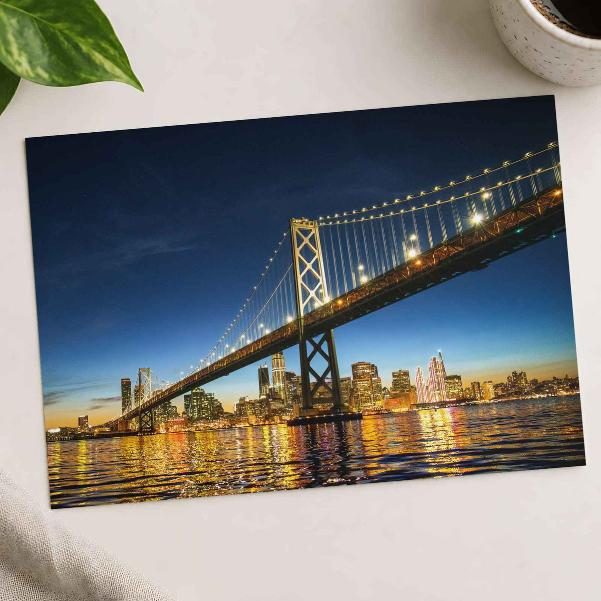 A Large Bridge Spanning over a Large Body of Water Photo Print (7 Sizes)