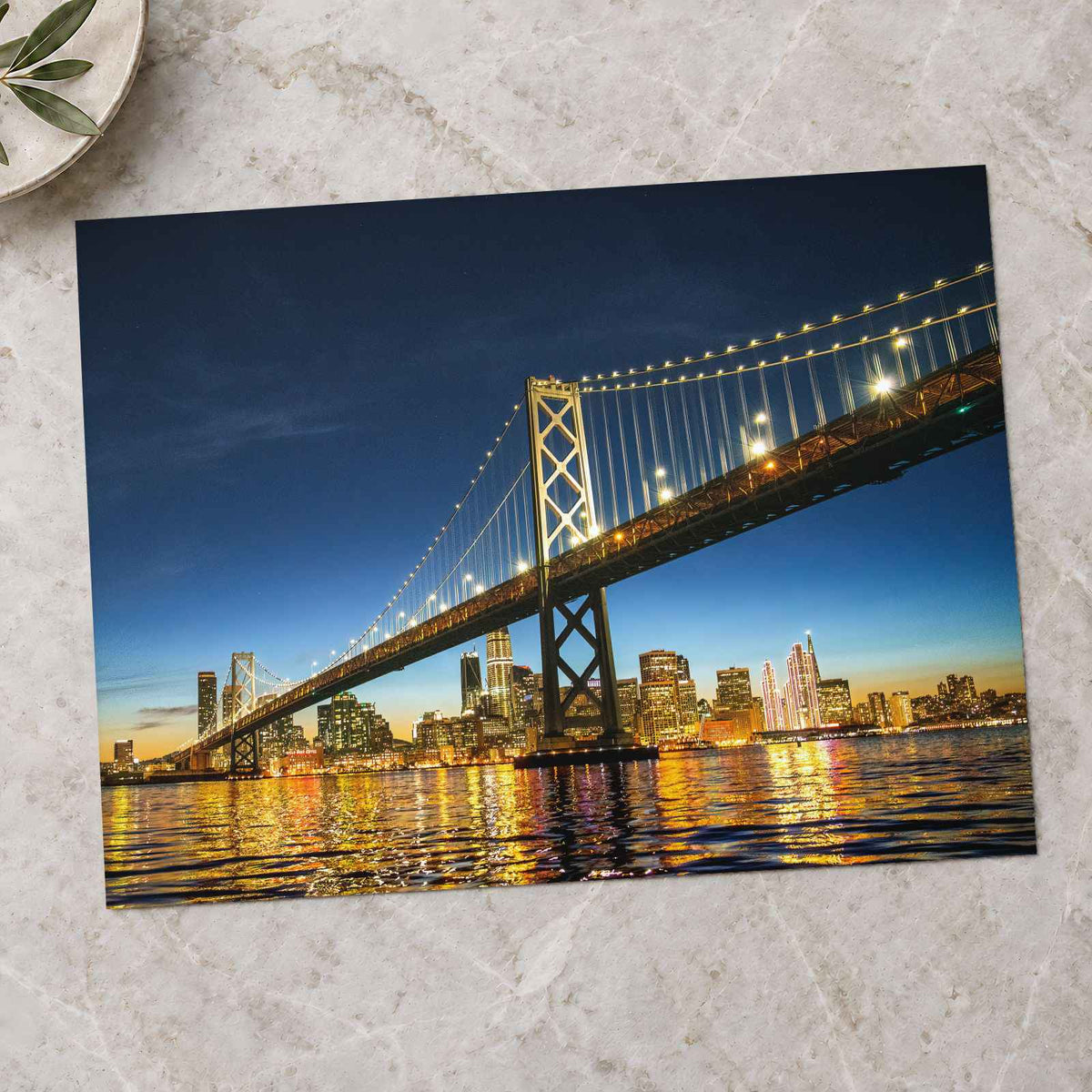 A Large Bridge Spanning over a Large Body of Water Photo Print (7 Sizes)