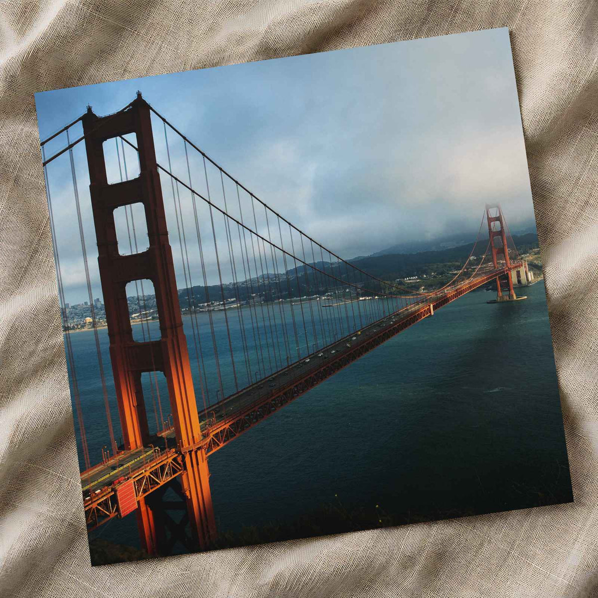 A View of the Golden Gate Bridge from the Top of a Hill Photo Print (7 Sizes)