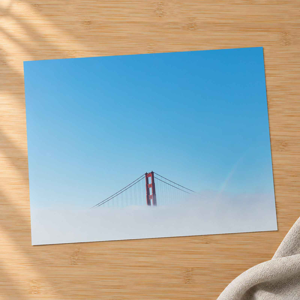 The Golden Gate Bridge is Surrounded by Fog San Francisco Photo Print (7 Sizes)