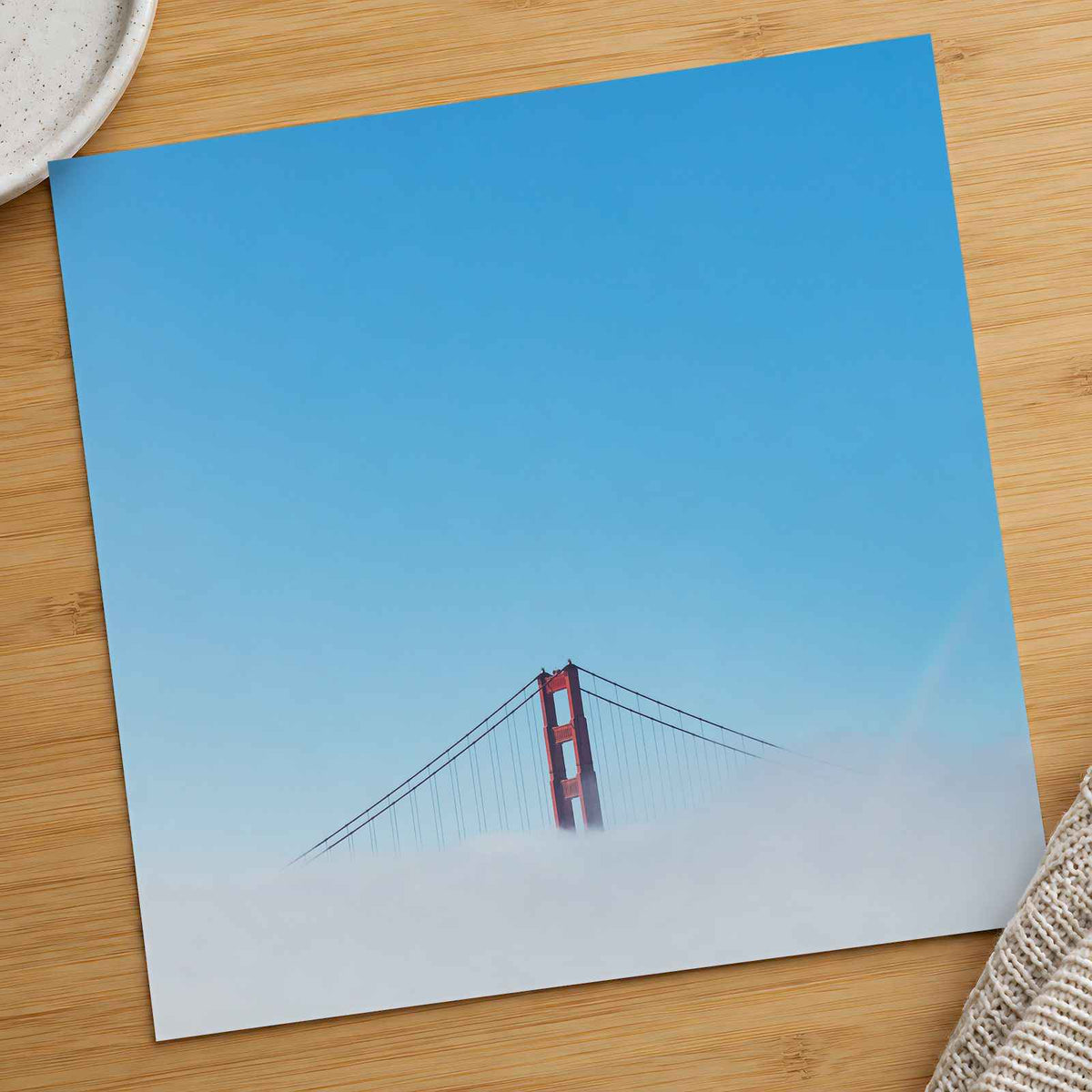 The Golden Gate Bridge is Surrounded by Fog San Francisco Photo Print (7 Sizes)