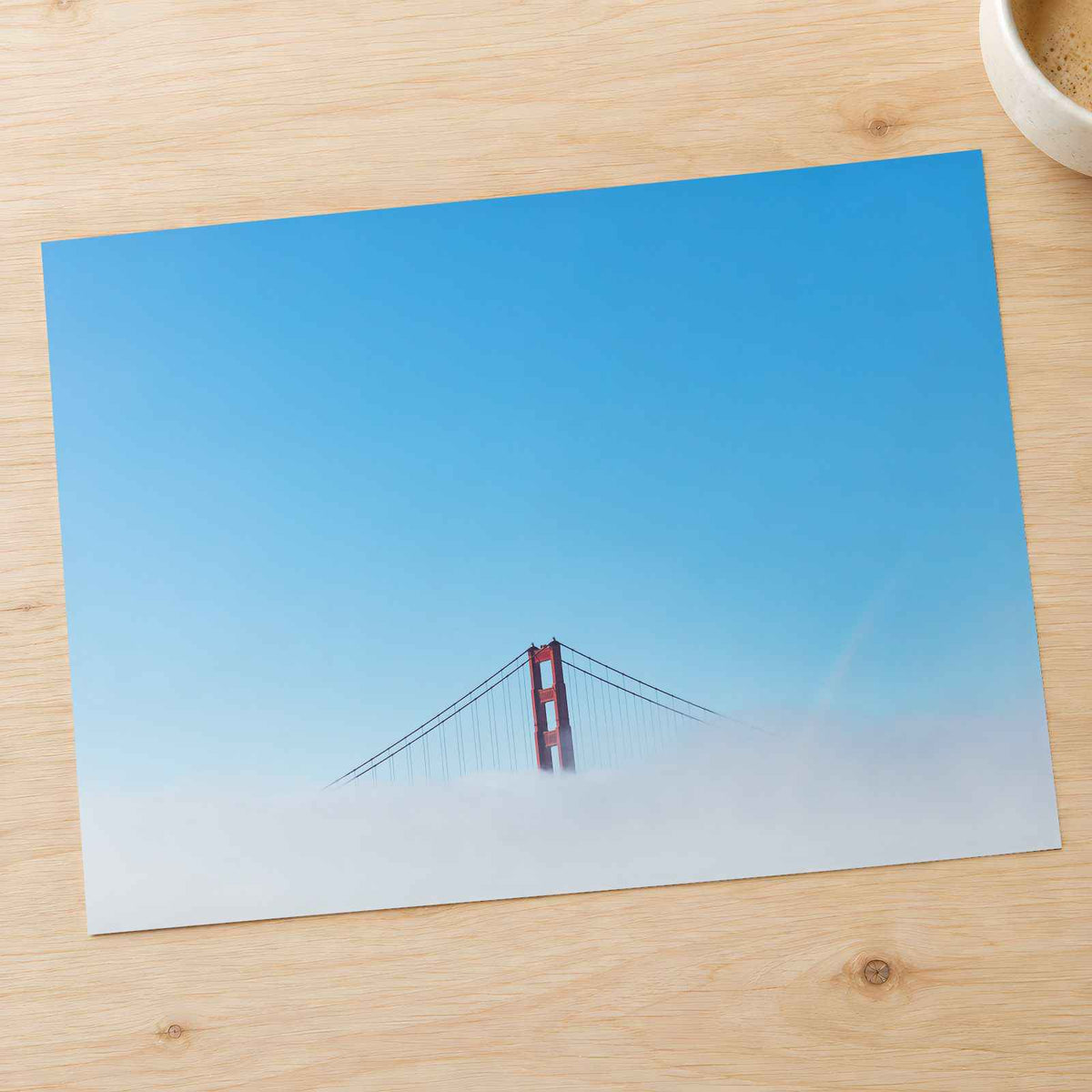 The Golden Gate Bridge is Surrounded by Fog San Francisco Photo Print (7 Sizes)
