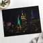 Statue of Liberty and New York Skyline at Night Photography Print (7 Sizes)