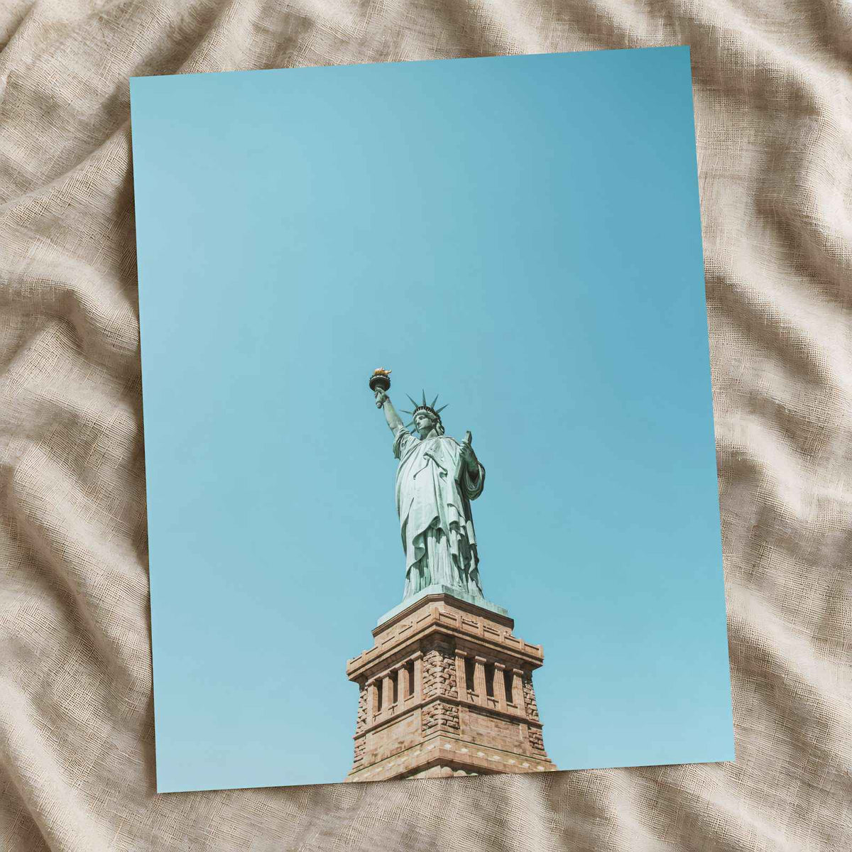The Statue of Liberty Against Blue Sky New York City Photo Print (7 Sizes)
