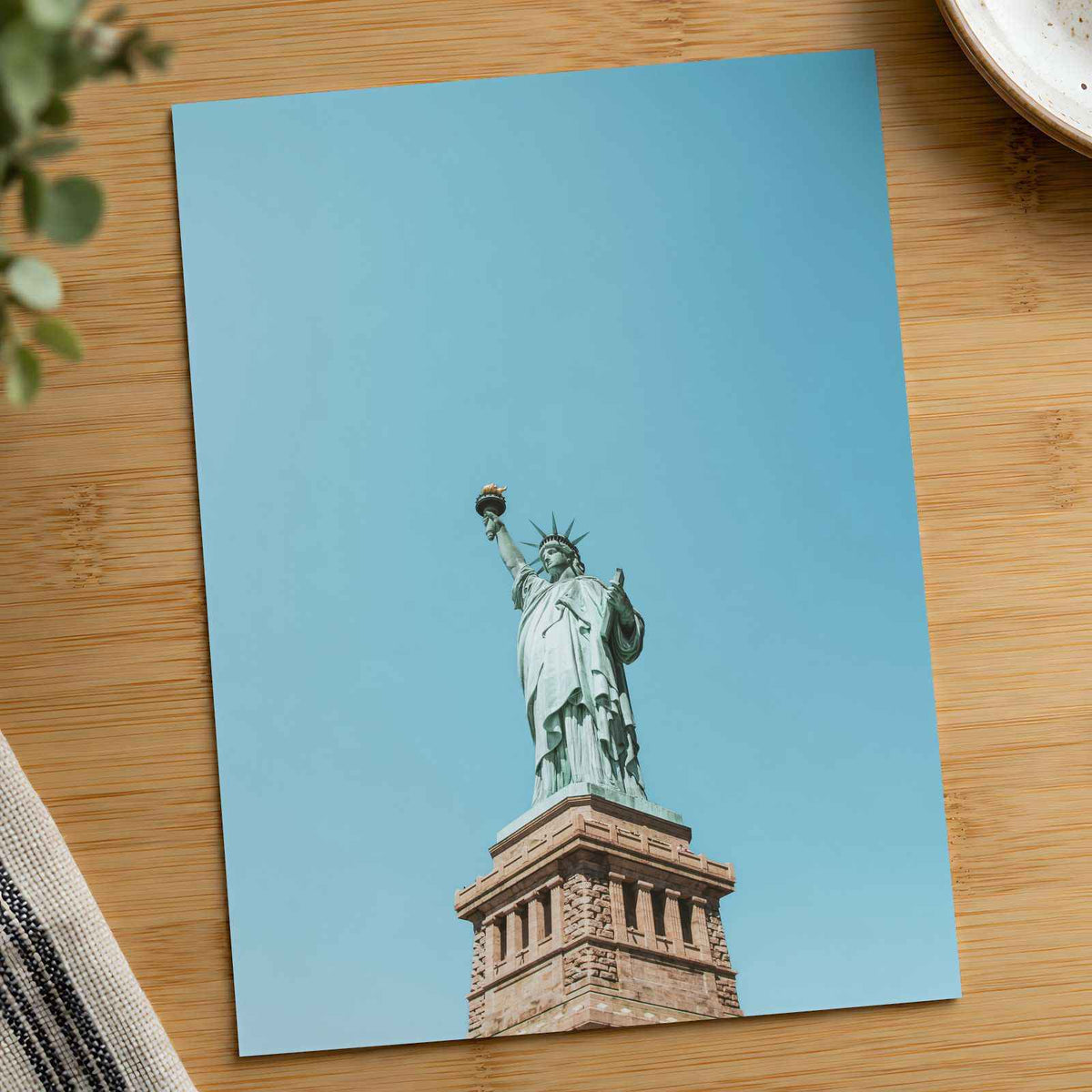 The Statue of Liberty Against Blue Sky New York City Photo Print (7 Sizes)