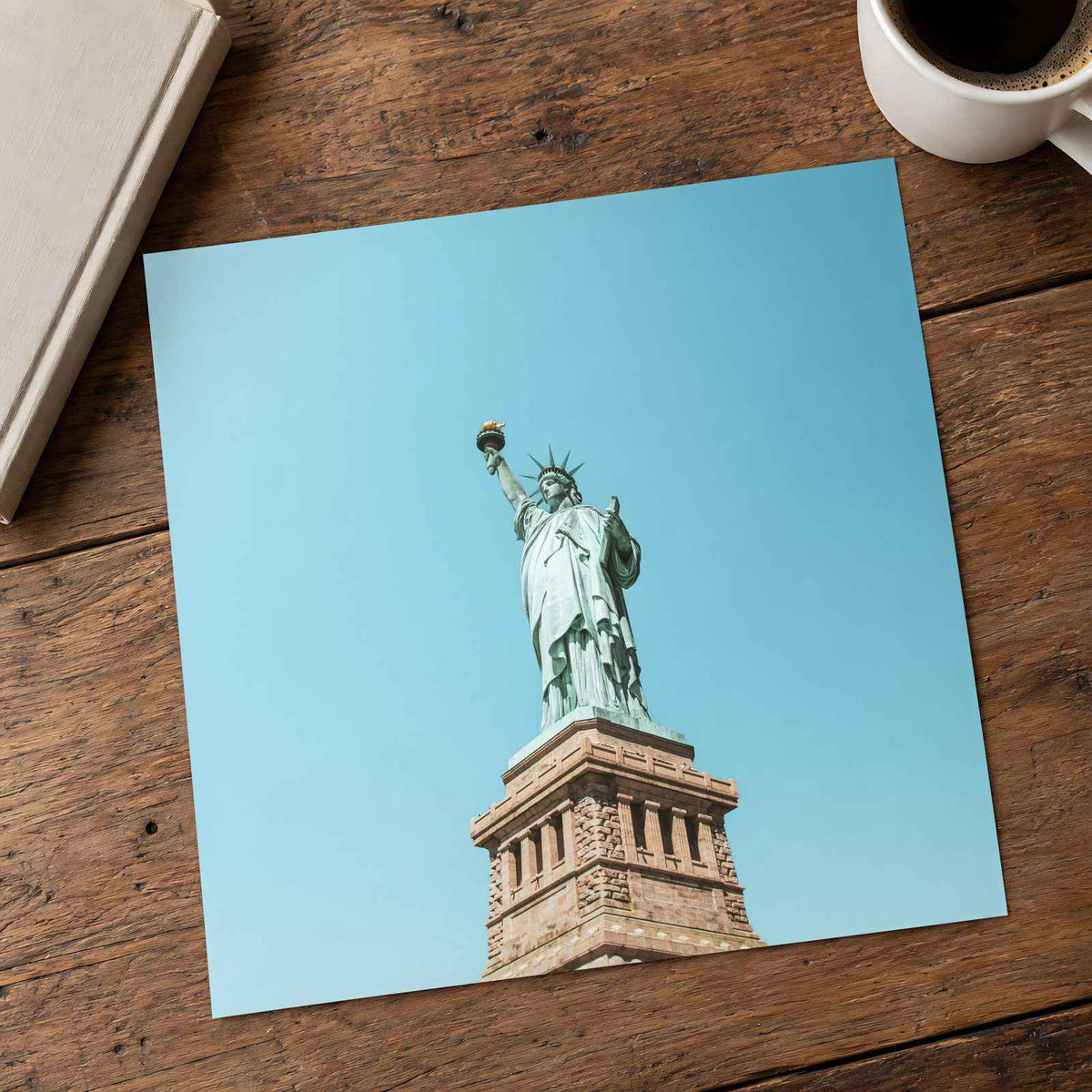 The Statue of Liberty Against Blue Sky New York City Photo Print (7 Sizes)