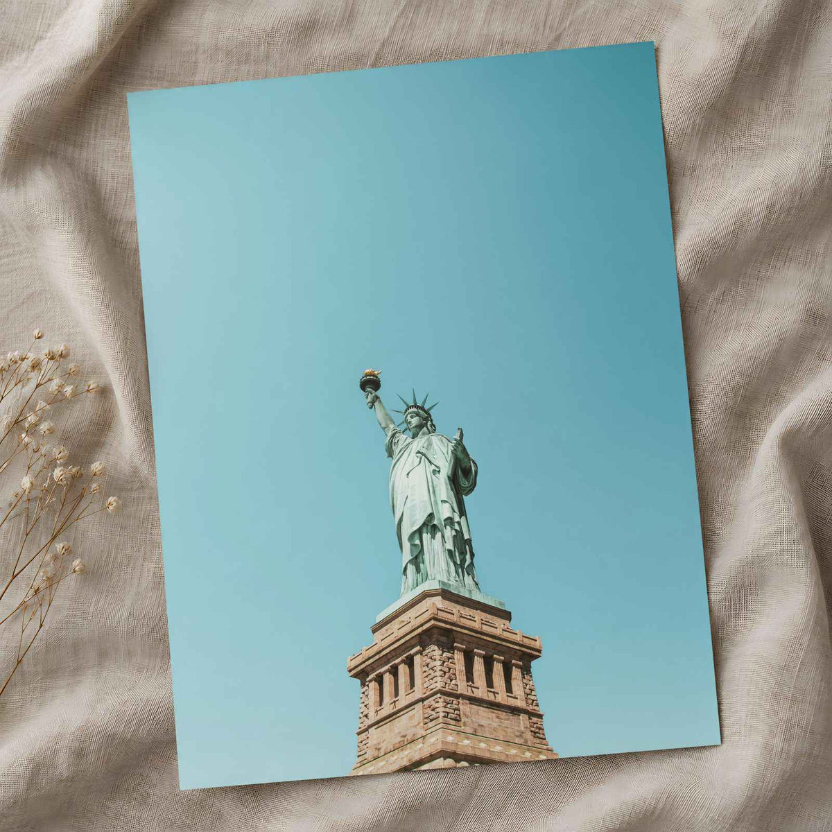 The Statue of Liberty Against Blue Sky New York City Photo Print (7 Sizes)