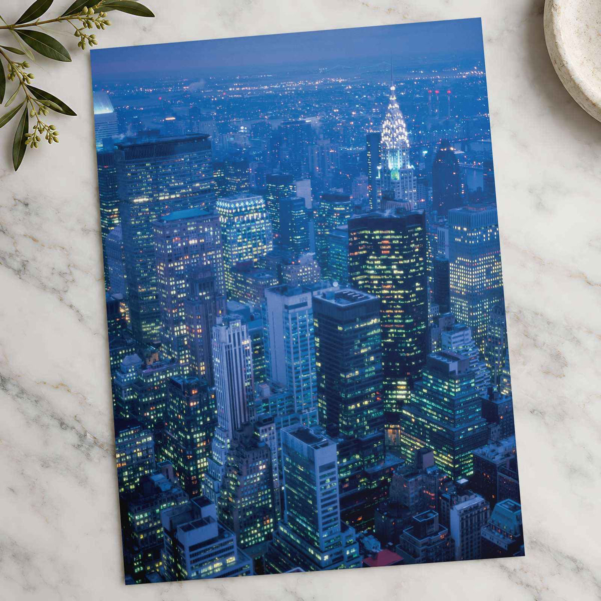 New York City at Night from Skyscraper Photo Wall Print (7 Sizes) - Crisp Detail