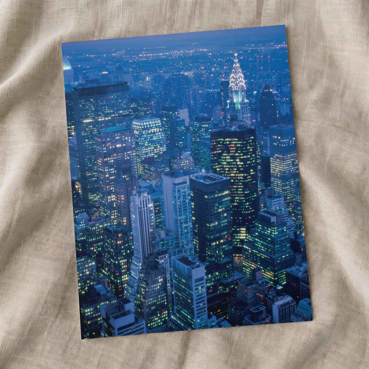 New York City at Night from Skyscraper Photo Wall Print (7 Sizes) - Crisp Detail