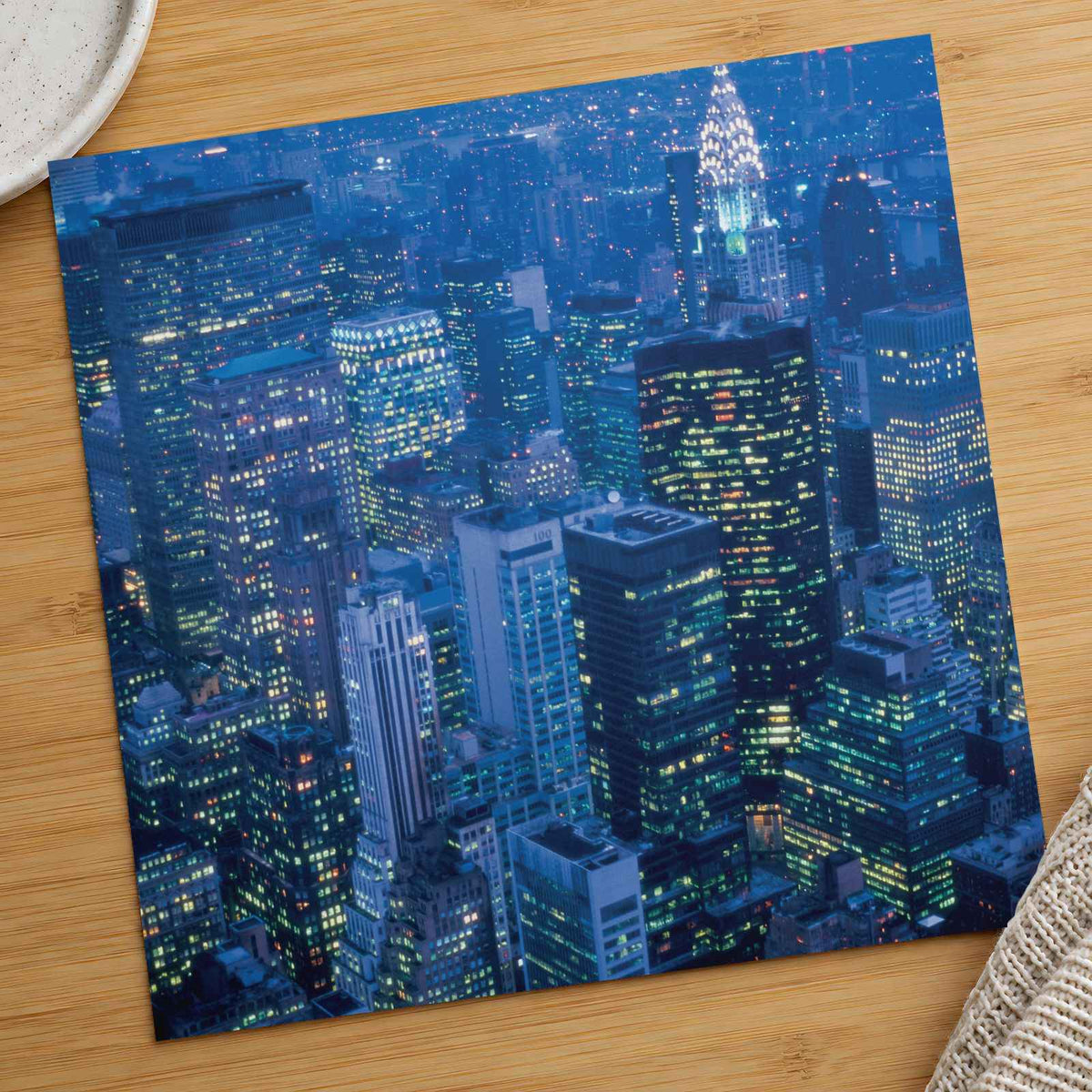 New York City at Night from Skyscraper Photo Wall Print (7 Sizes) - Crisp Detail