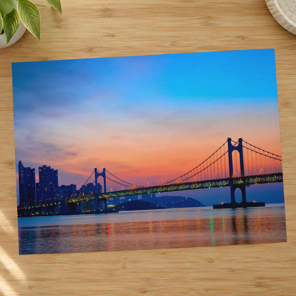 Gwangan Bridge in Busan, South Korea Photo Wall Print (7 Sizes) - Satin Luster