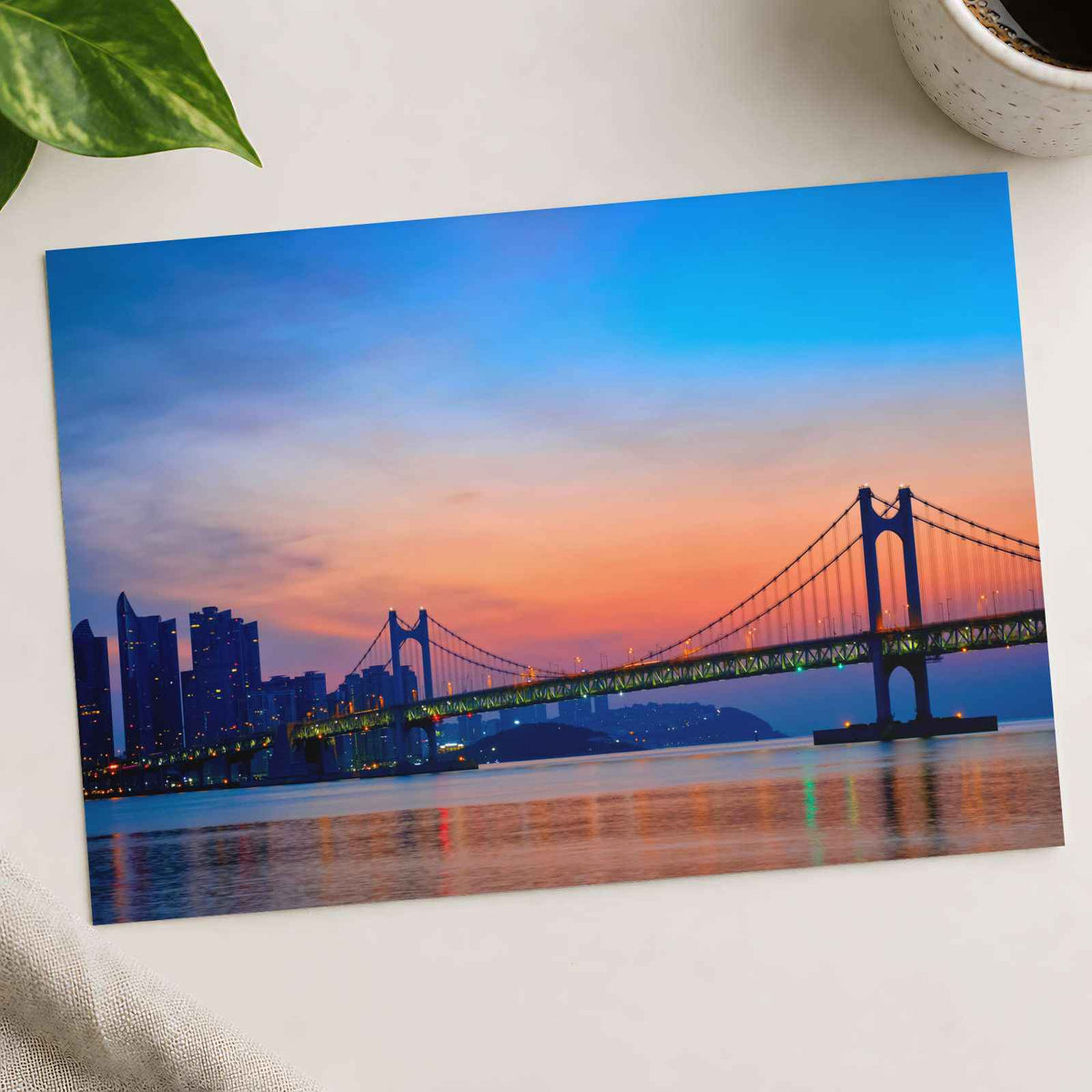 Gwangan Bridge in Busan, South Korea Photo Wall Print (7 Sizes) - Satin Luster