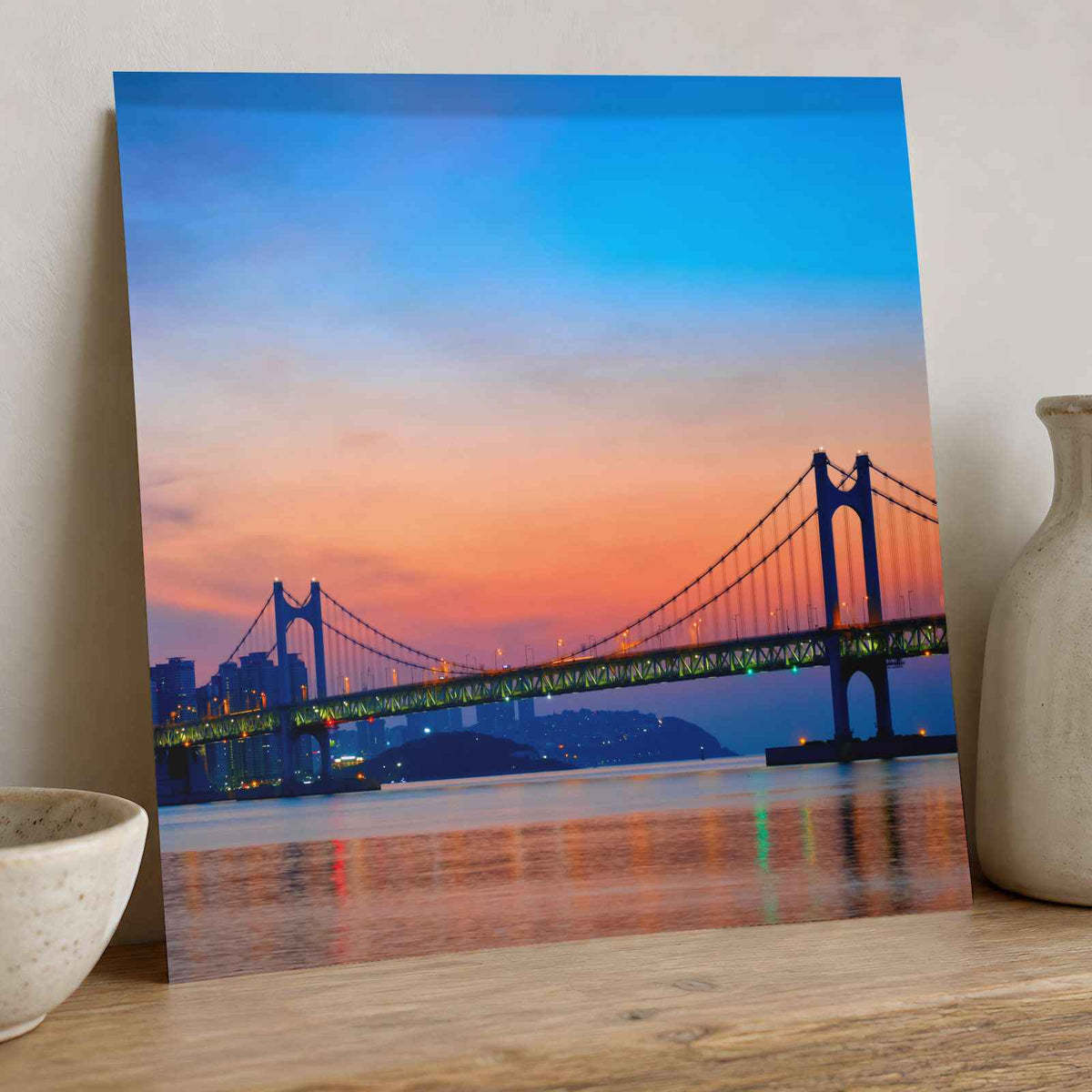 Gwangan Bridge in Busan, South Korea Photo Wall Print (7 Sizes) - Satin Luster