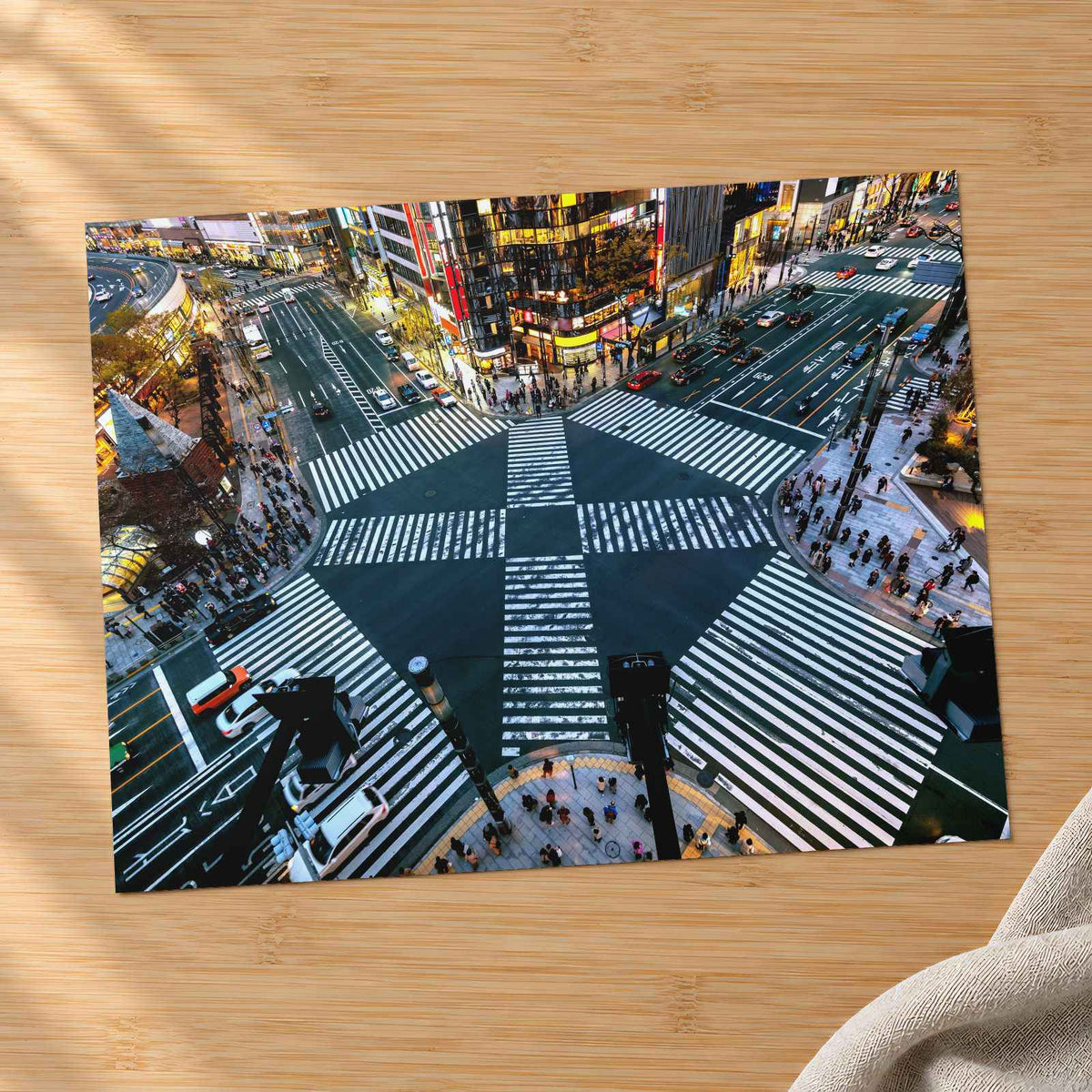 Aerial Intersection in Ginza, Tokyo, Japan Photo Wall Art (7 Sizes) - Frameable