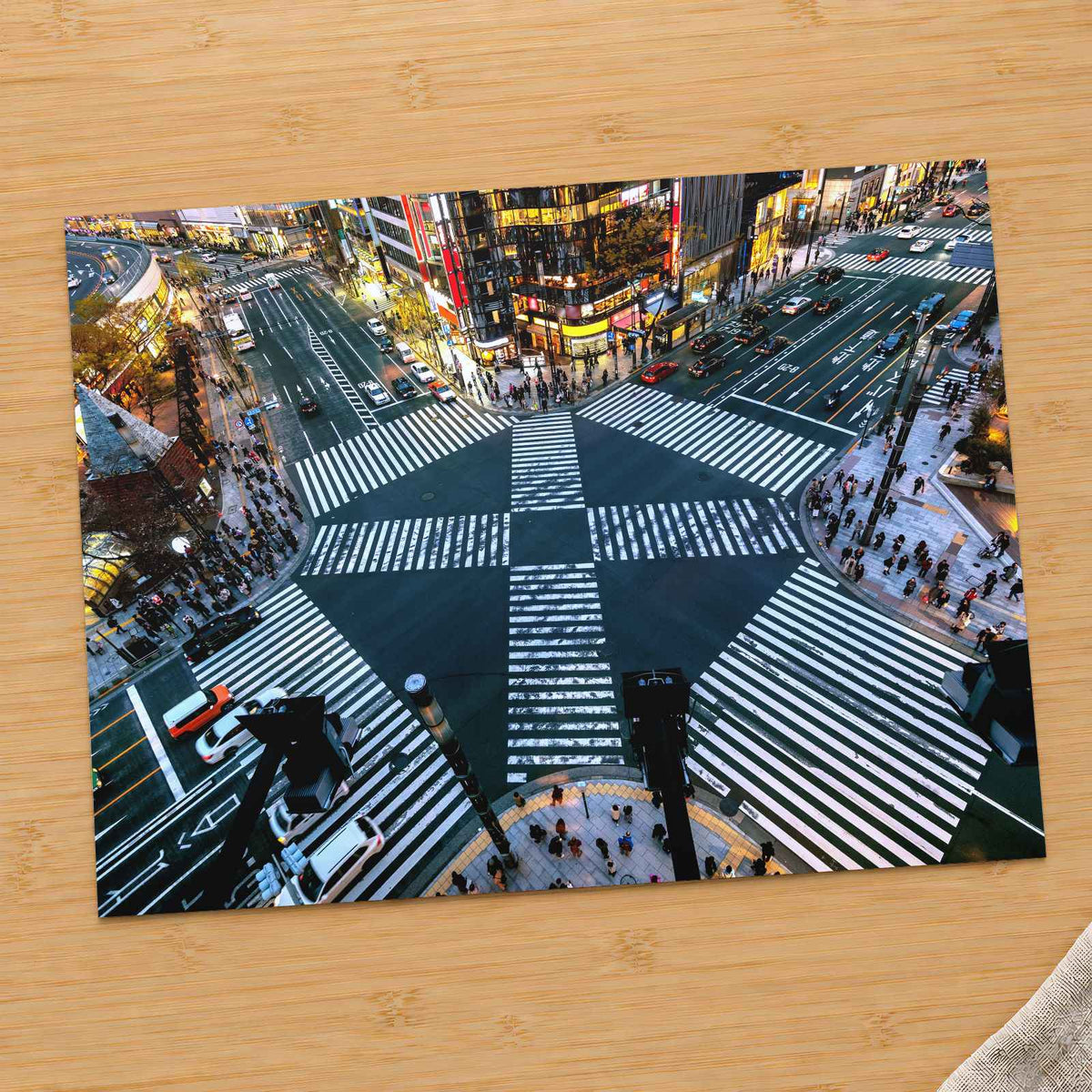 Aerial Intersection in Ginza, Tokyo, Japan Photo Wall Art (7 Sizes) - Frameable