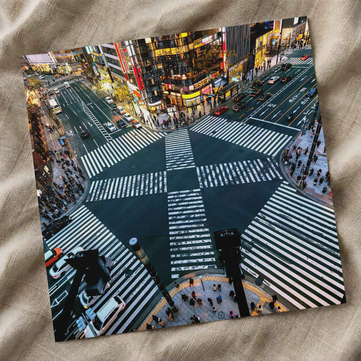 Aerial Intersection in Ginza, Tokyo, Japan Photo Wall Art (7 Sizes) - Frameable