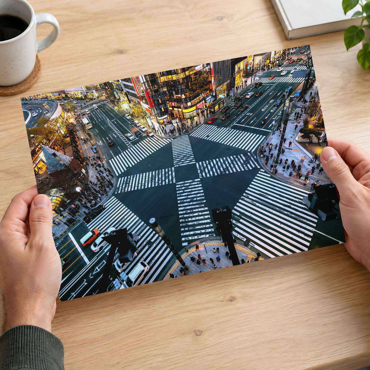 Aerial Intersection in Ginza, Tokyo, Japan Photo Wall Art (7 Sizes) - Frameable