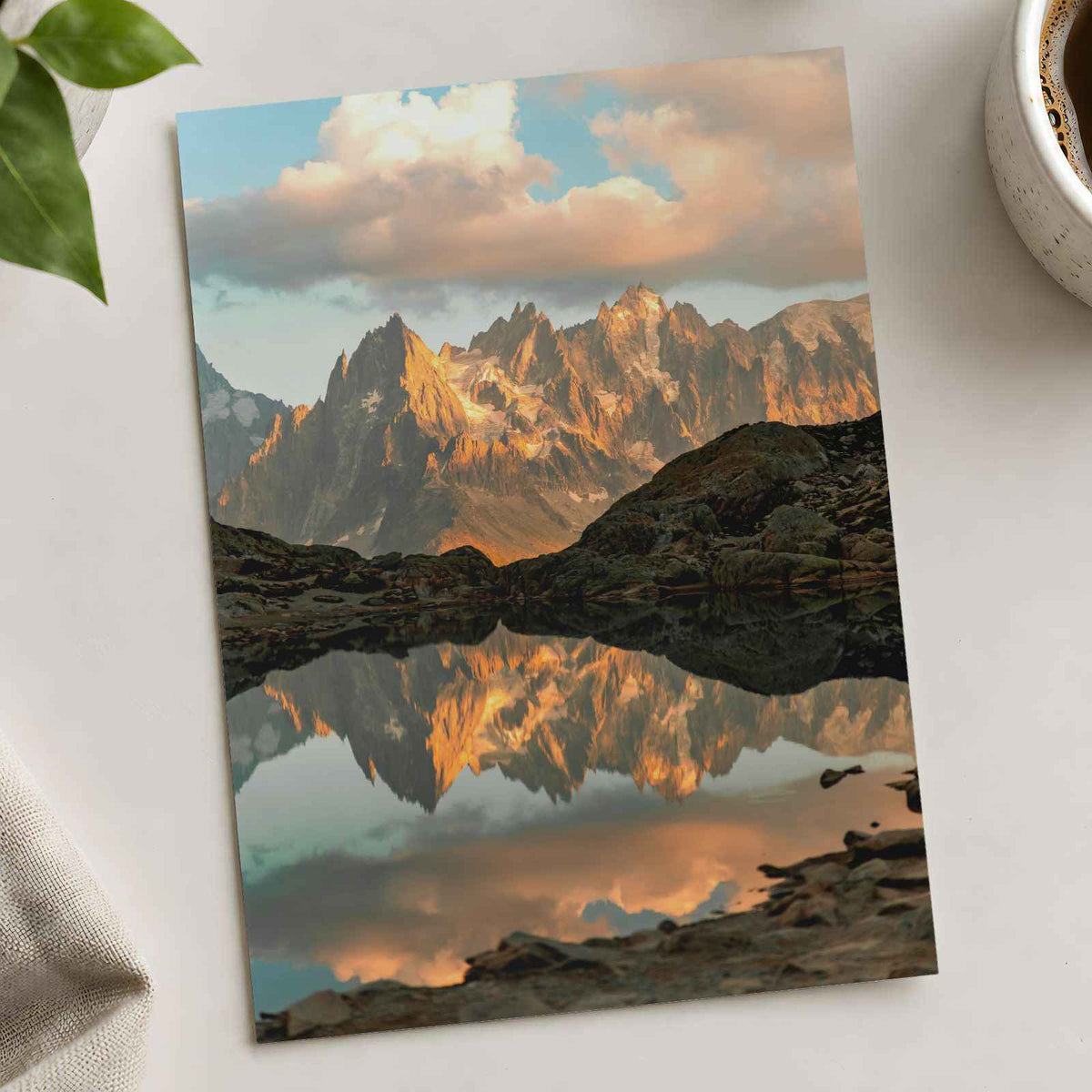 Mountain Range Reflected in Lake Chamonix Photo Wall Art (7 Sizes) - Frameable