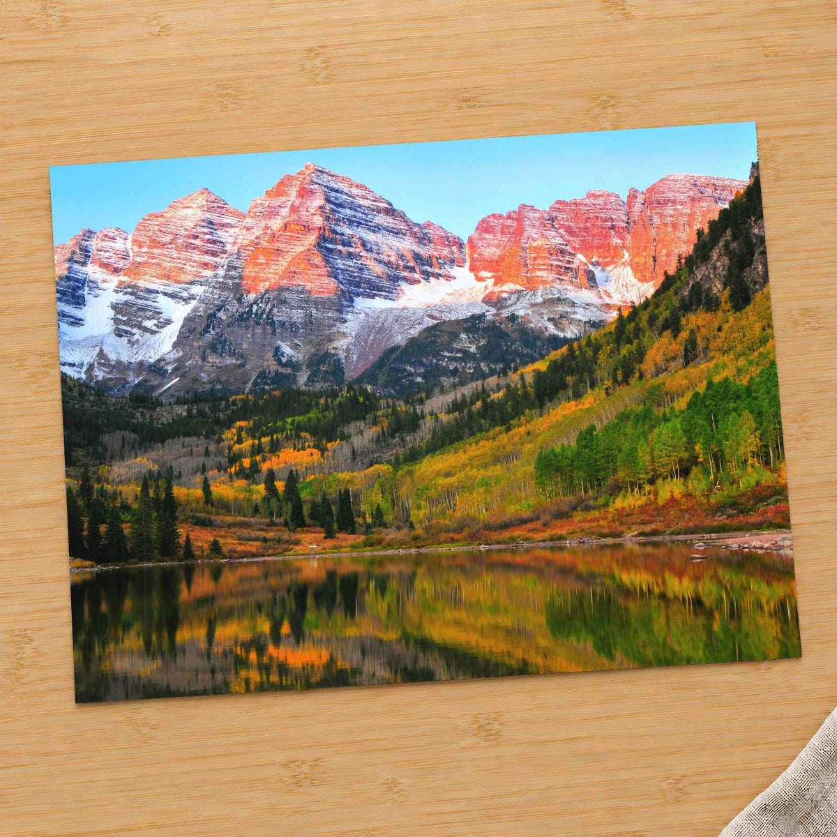 Maroon Bells in White River National Forest Photo Print Wall Decor