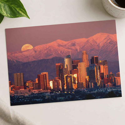 San Gabriel Mountain Snow Moon in Los Angeles California Photo Print (7 Sizes)