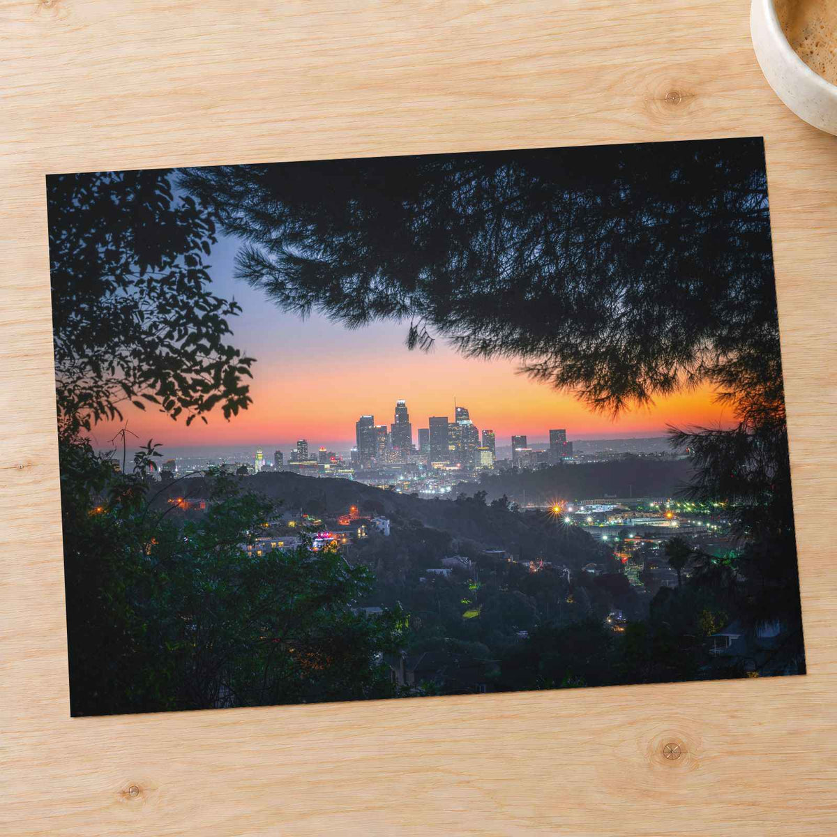 Cityscape of Los Angeles in Twightlight Photo Print Wall Decor