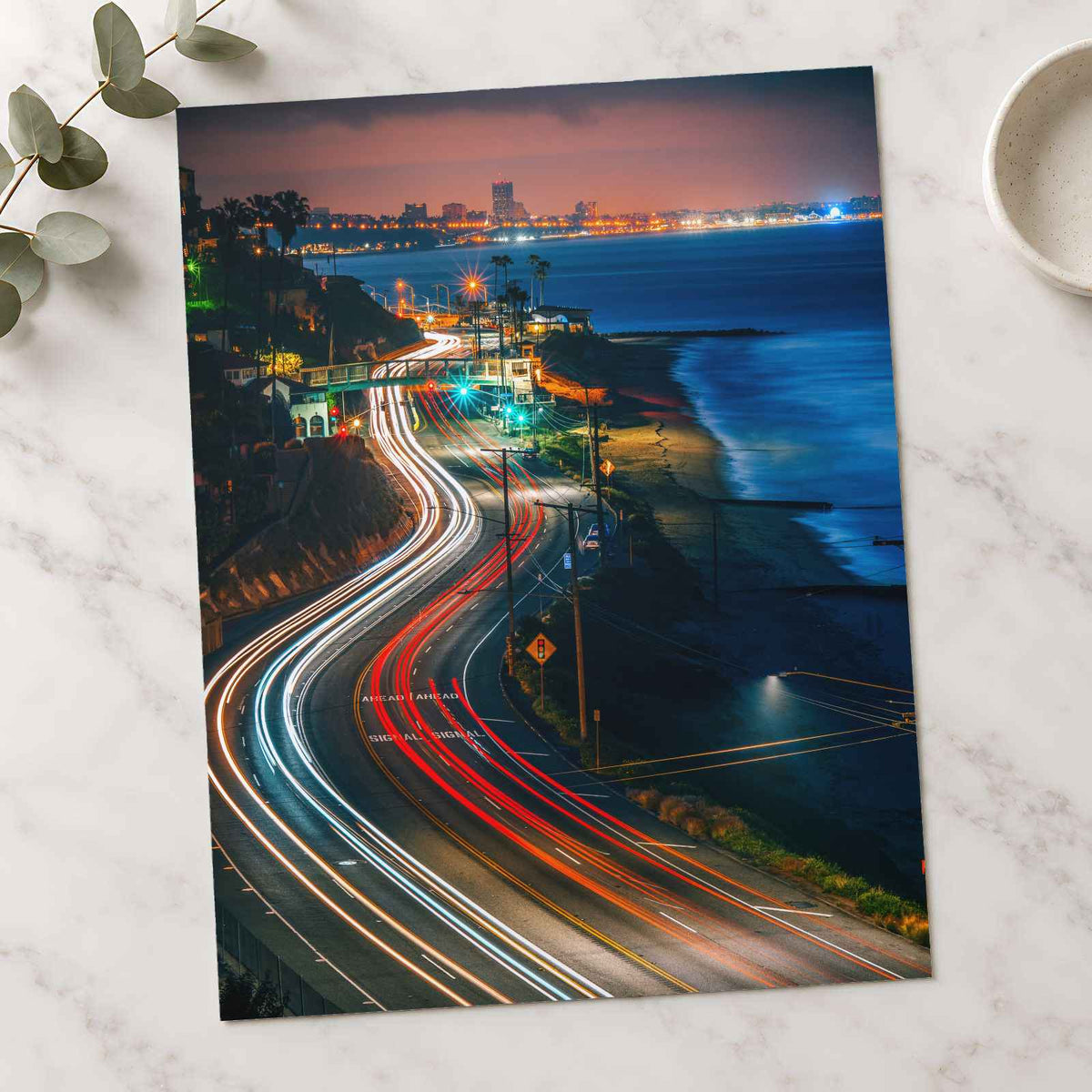 Pacific Coast Highway at Sunset in California Photographic Art Print (7 Sizes)