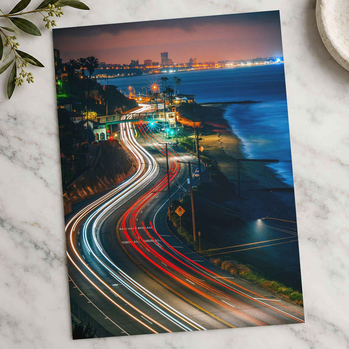 Pacific Coast Highway at Sunset in California Photographic Art Print (7 Sizes)