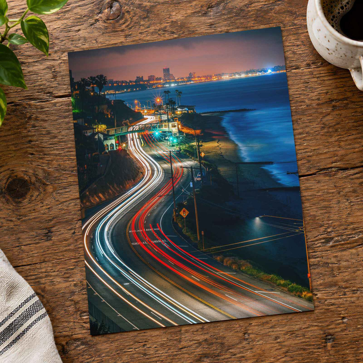 Pacific Coast Highway at Sunset in California Photographic Art Print (7 Sizes)