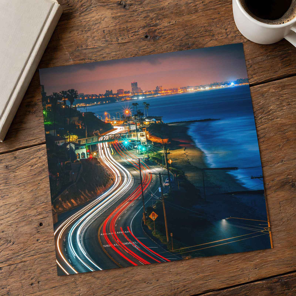 Pacific Coast Highway at Sunset in California Photographic Art Print (7 Sizes)