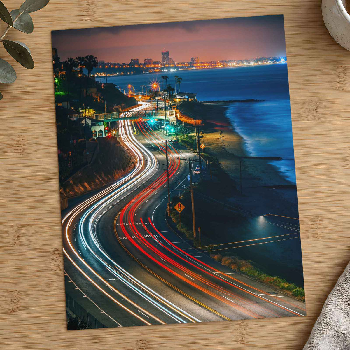 Pacific Coast Highway at Sunset in California Photographic Art Print (7 Sizes)