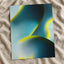 Abstract Shapes in Teal, Dark Blue, Yellow Matte Art Print (7 Sizes) - Acid-Free