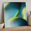 Abstract Shapes in Teal, Dark Blue, Yellow Matte Art Print (7 Sizes) - Acid-Free