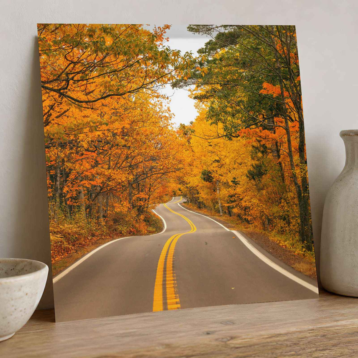 Road with Fall Foliage Photography Print (7 Sizes) - High Quality