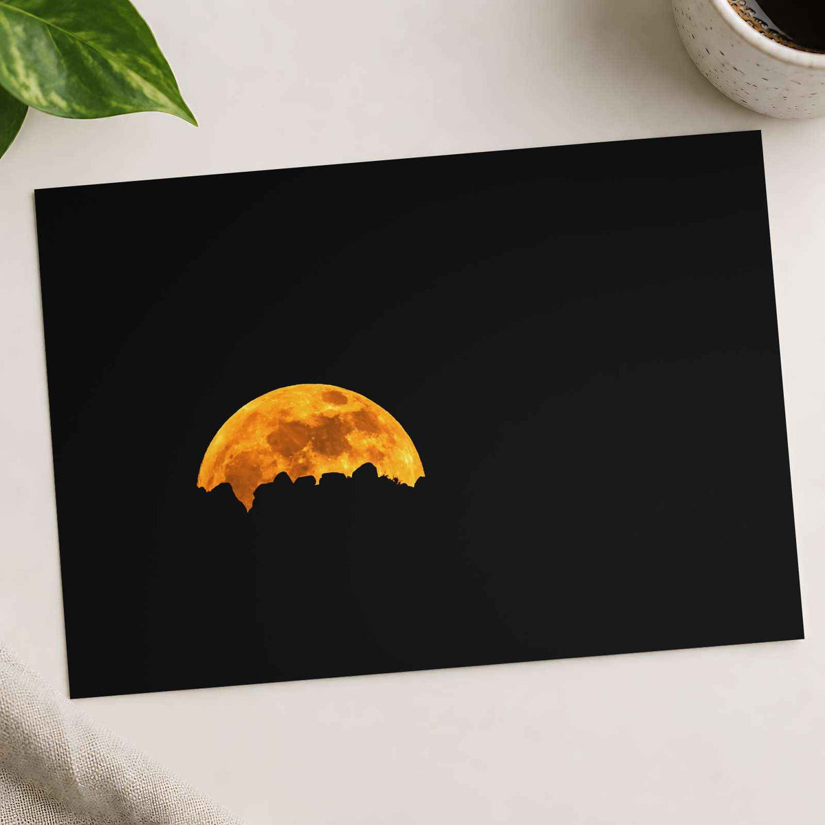 Full Moon Seen in Dark Sky Photo Wall Print (7 Sizes) - Ready to Frame