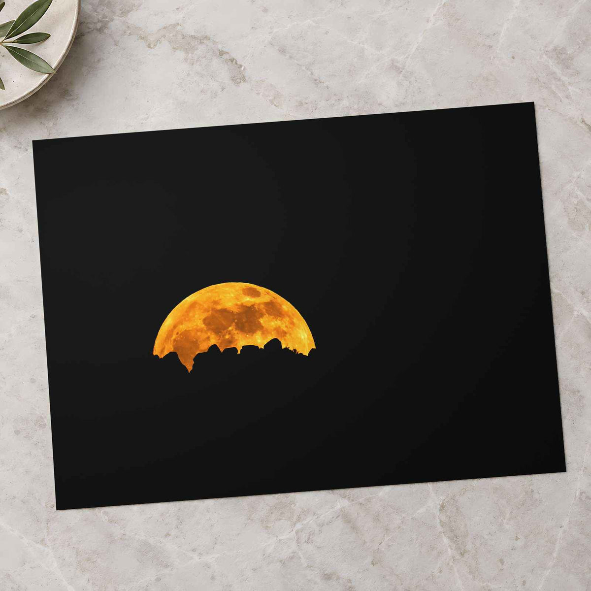 Full Moon Seen in Dark Sky Photo Wall Print (7 Sizes) - Ready to Frame