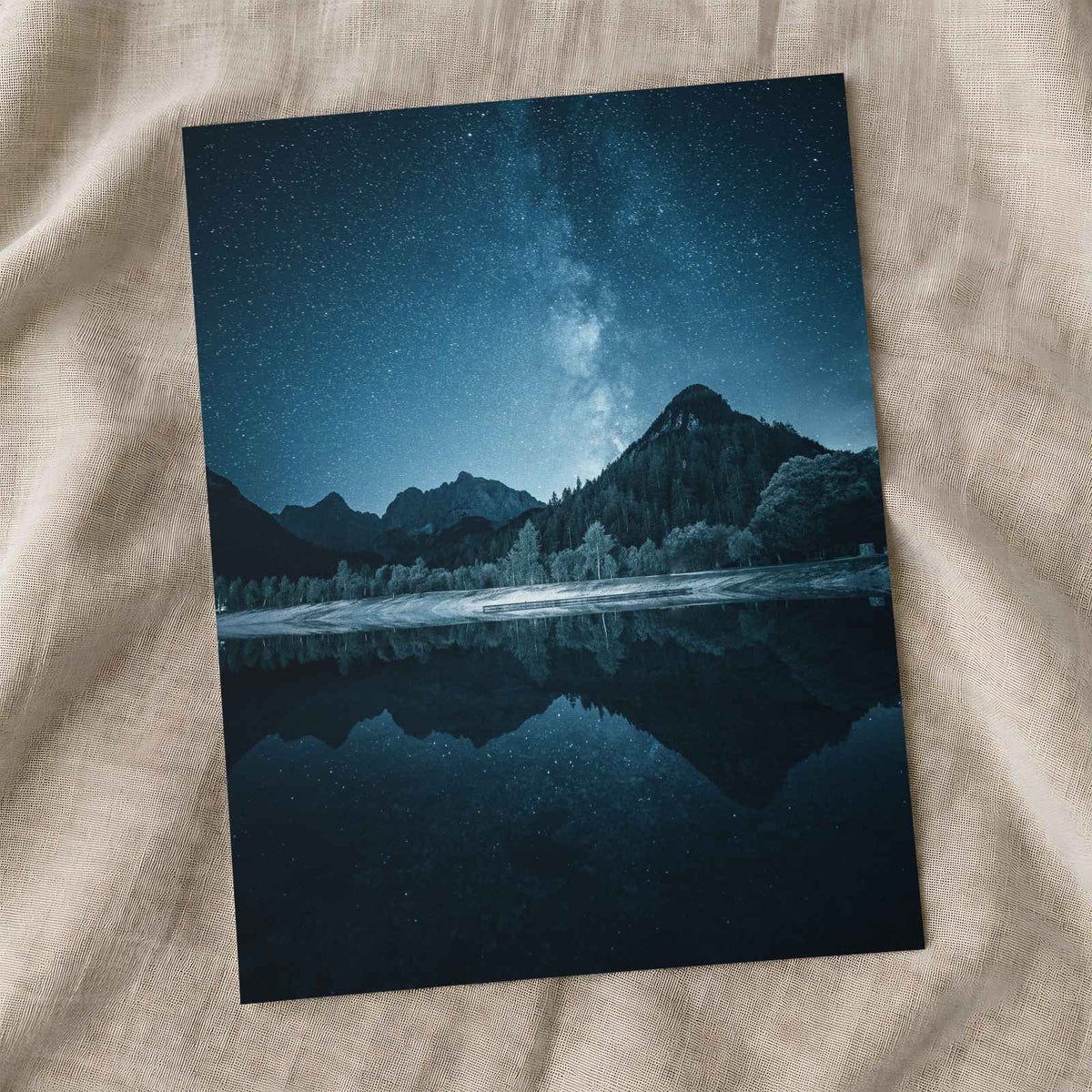 Milky Way Over Mountain and Lake by Ales Krivec Photo Print Wall Decor