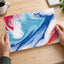 Abstract Painting of Blue, Red and White Art Print (7 Sizes) - Ready to Frame