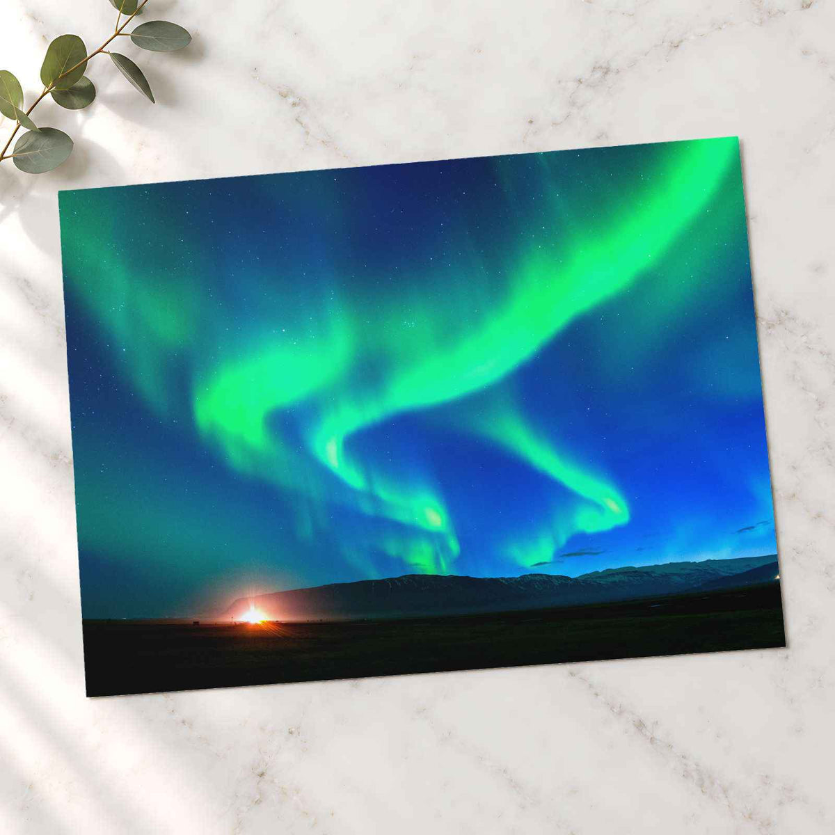 Northern Lights (Aurora Borealis) at Night Photo Wall Print (7 Sizes)