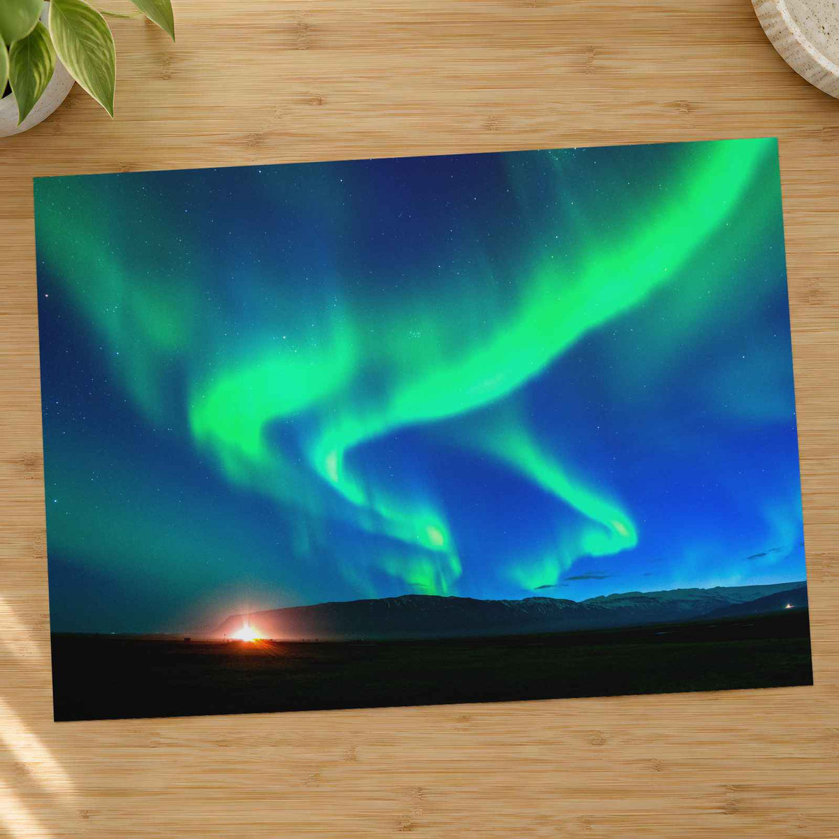 Northern Lights (Aurora Borealis) at Night Photo Wall Print (7 Sizes)
