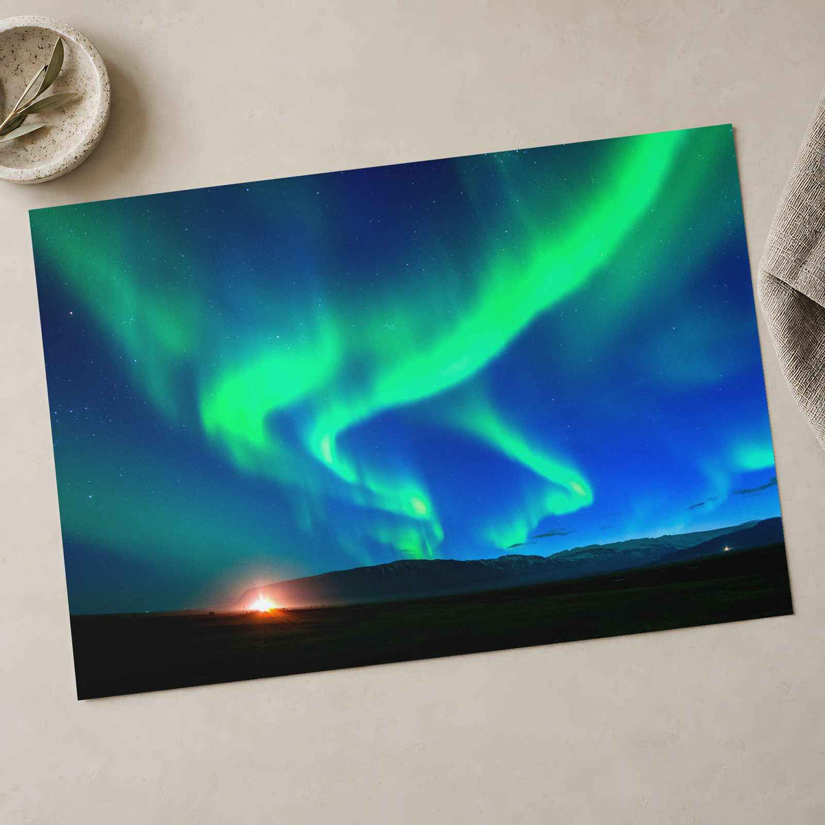 Northern Lights (Aurora Borealis) at Night Photo Wall Print (7 Sizes)