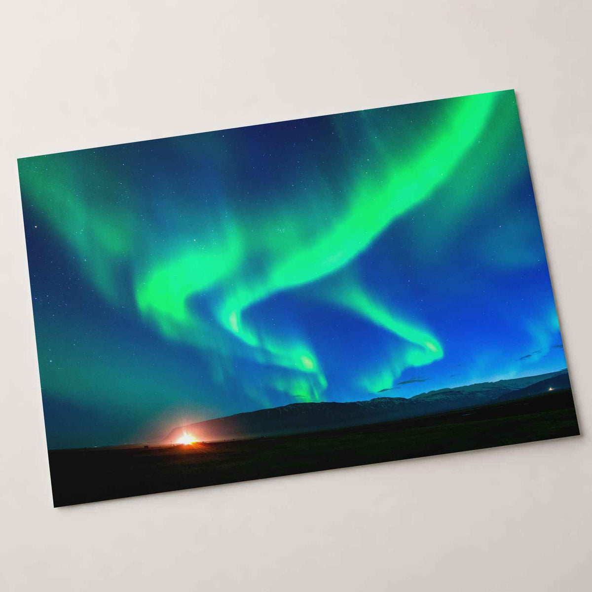 Northern Lights (Aurora Borealis) at Night Photo Wall Print (7 Sizes)