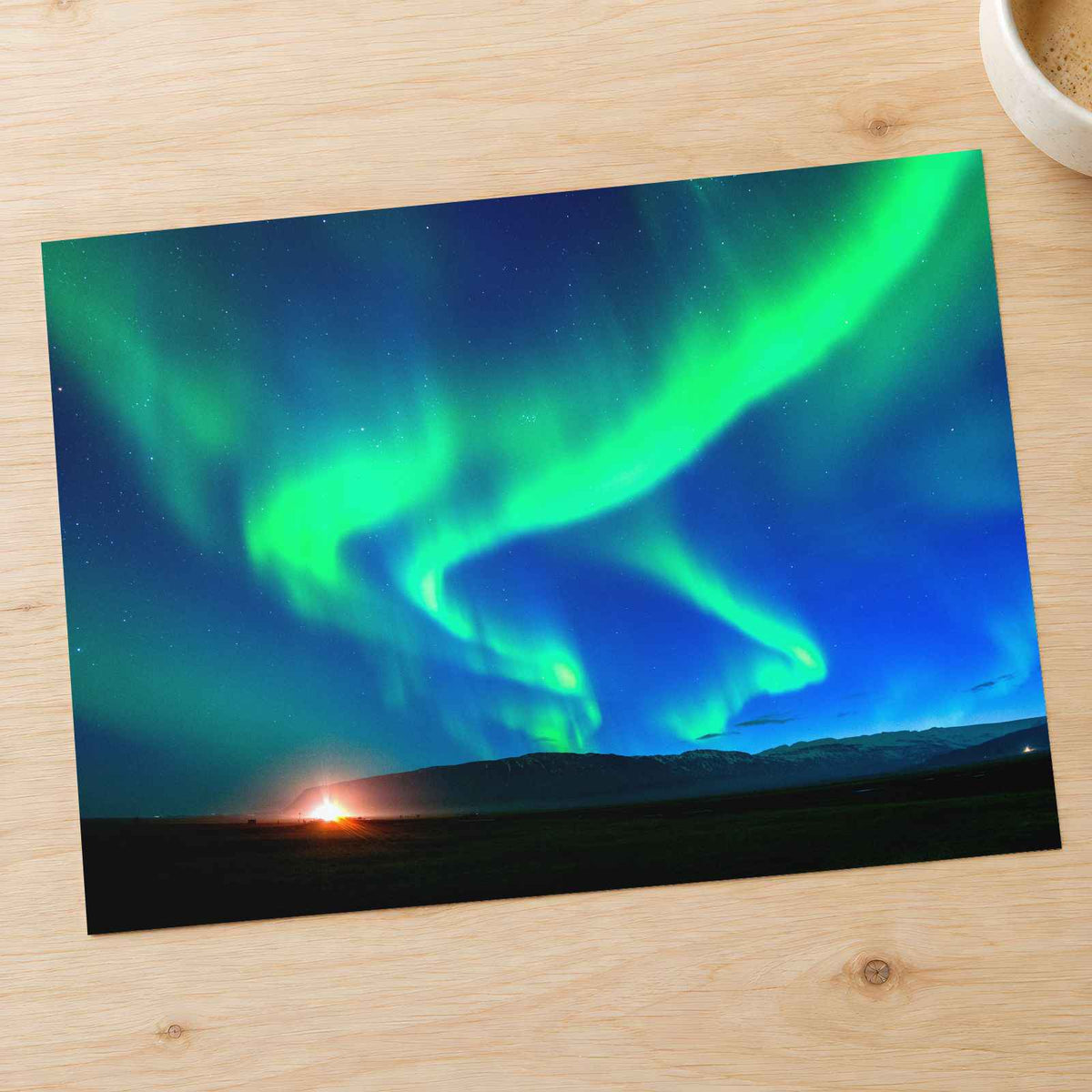 Northern Lights (Aurora Borealis) at Night Photo Wall Print (7 Sizes)