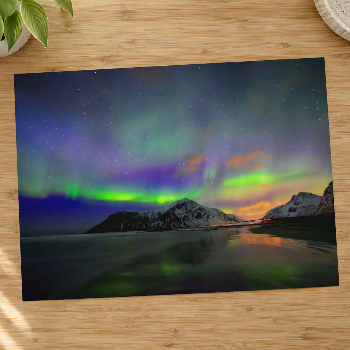 Northern Lights, Skagsanden Beach, Norway Photography Print (7 Sizes)