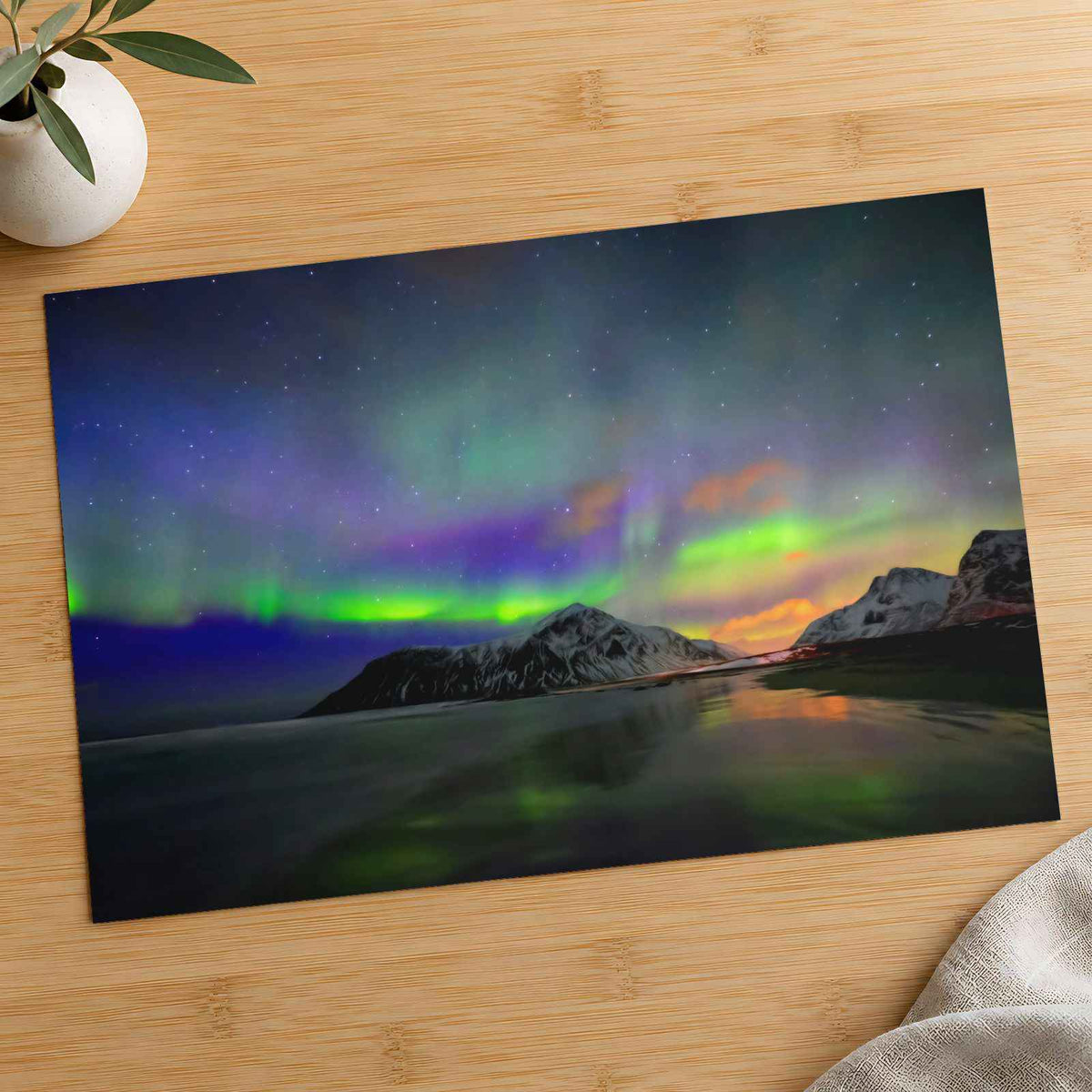 Northern Lights, Skagsanden Beach, Norway Photography Print (7 Sizes)