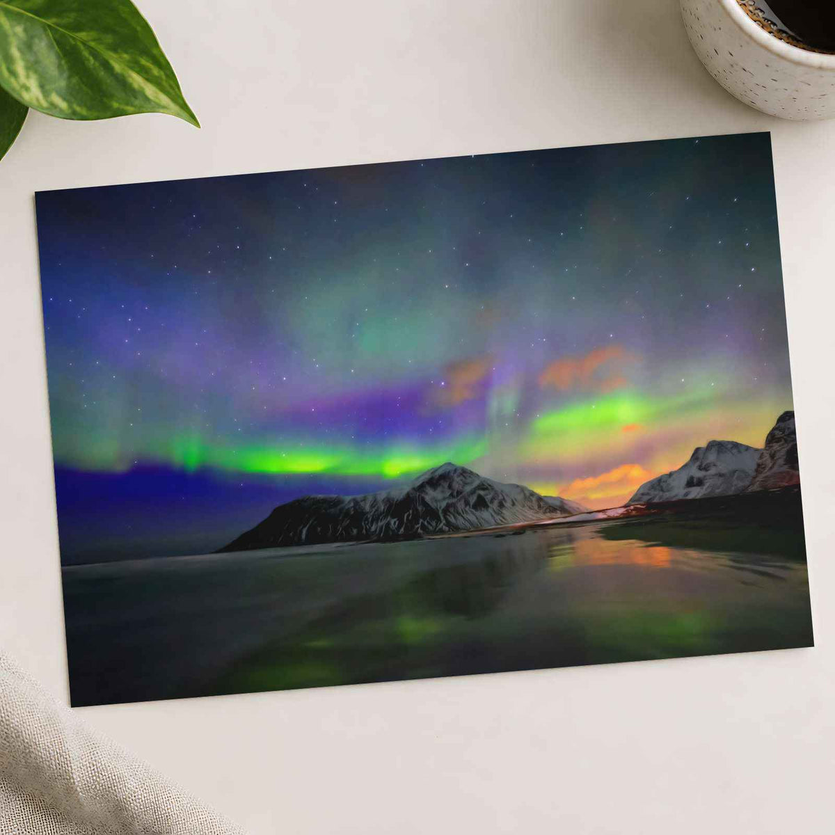 Northern Lights, Skagsanden Beach, Norway Photography Print (7 Sizes)